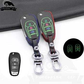Серебристый кожаный чехол для ключей от автомобиля, держатель для Chevrolet Chevy Cruze 2017, 3 кнопки, флип-чехол для дистанционного ключа, куртка для хранения автомобиля