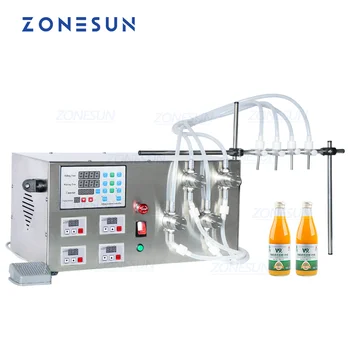 ZONESUN ZS-YTMP4S Автоматическая Машина Для Розлива Эфирных Масел с четырьмя Головками, Косметическая Бутылка для Жидкой Воды, Магнитный Насос