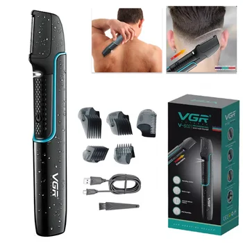 Электрическая бритва для волос на спине VGR, Зарядка через USB, Триммер с длинной ручкой, Станок для бритья, Удаление волос на теле, подмышках, Ногах для мужчин, Эпилятор